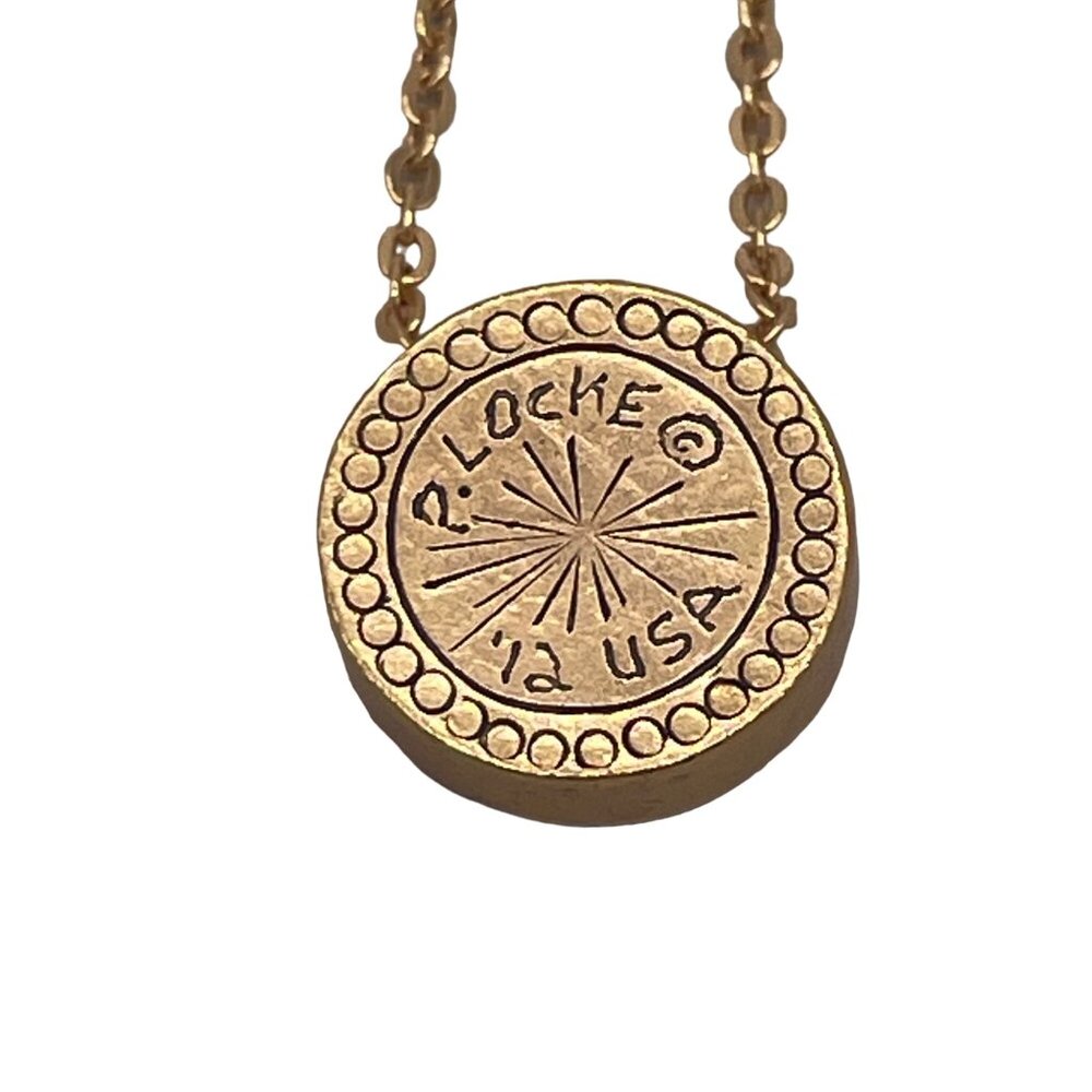RARE Patricia Locke Gold-Plated Necklace Pink & Green Crystal Pendant N490 2012 - Picture 3 of 6